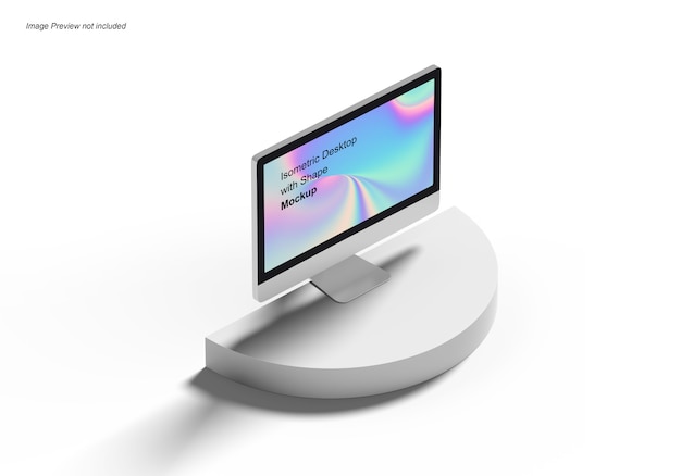 Isometric Desktop with shape Mockup