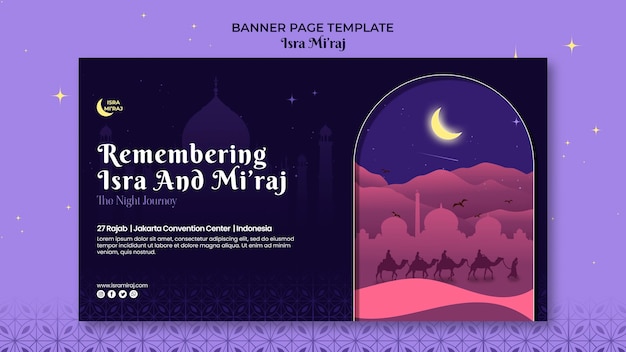 Modello di banner di Isra Miraj