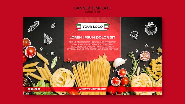 PSD gratuito banner design cucina italiana