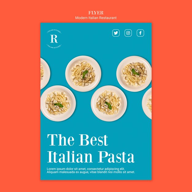 イタリア料理チラシテンプレート