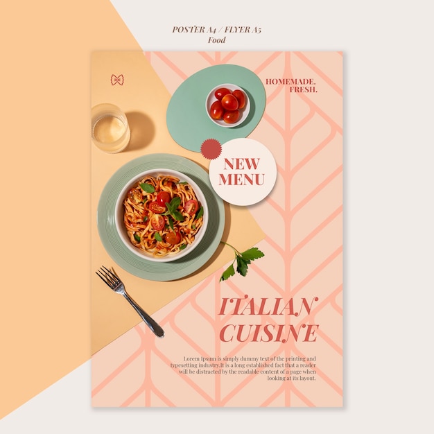 Free PSD italian cuisine flyer template