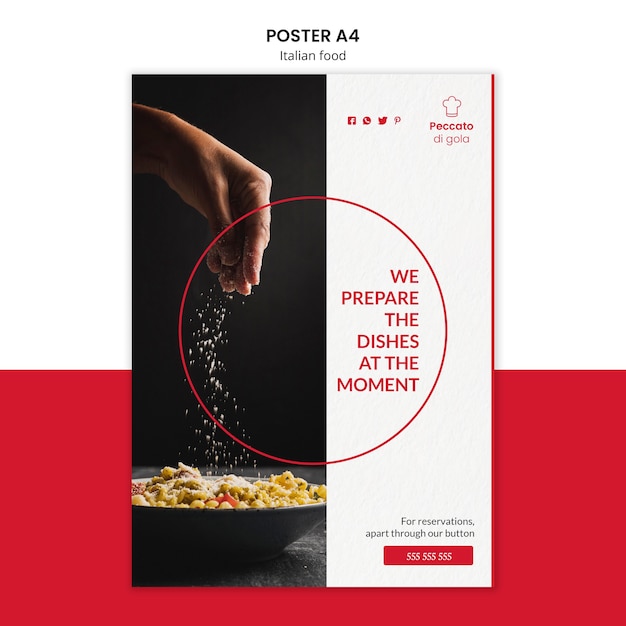 Free PSD italian cuisine poster style