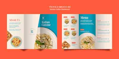 Free PSD italian cuisine trifold brochure