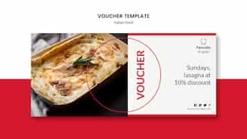 Free PSD italian cuisine voucher template