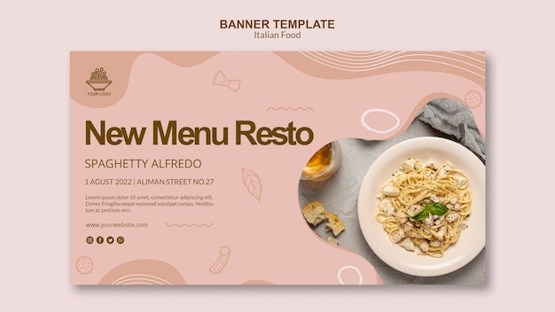 Italian food banner template concept Free Psd