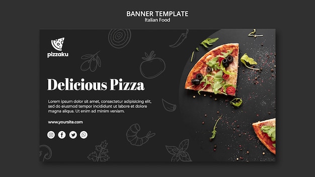 PSD gratuito modello di banner di cibo italiano