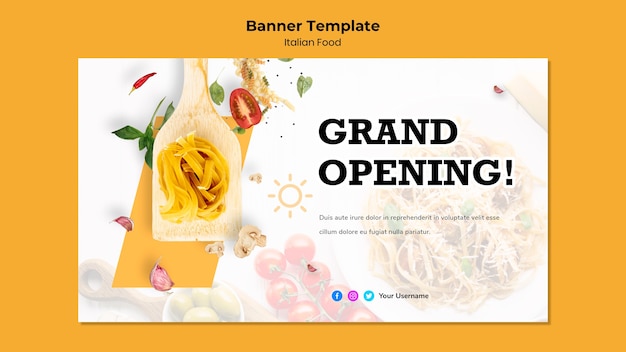 Italian food banner template