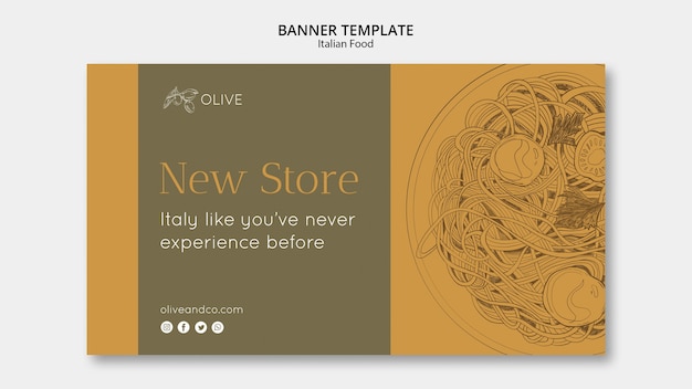 無料PSD イタリア料理バナーテンプレート