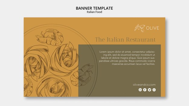 Italian food banner template