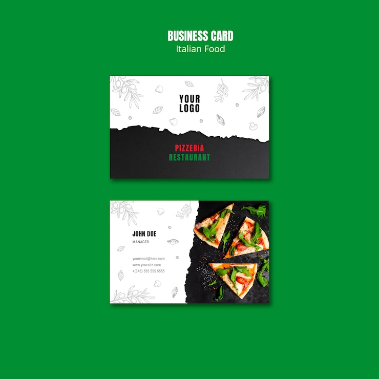 無料PSD イタリア料理-名刺テンプレート