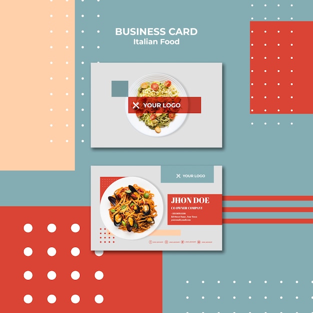 Italian food business card template