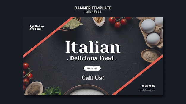 Modello di bandiera italiana concetto alimentare