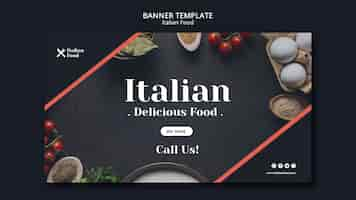 Free PSD italian food concept banner template