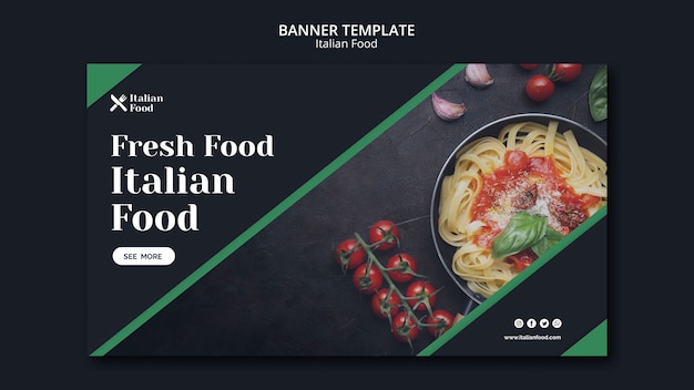 Free PSD italian food concept banner template