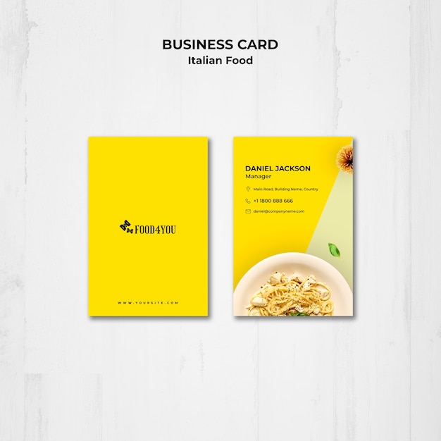 Italian food concept business card template