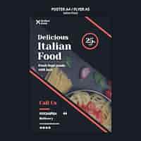 PSD gratuito modello di volantino concetto di cibo italiano