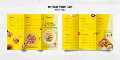 Free PSD italian food concept trifold brochure template