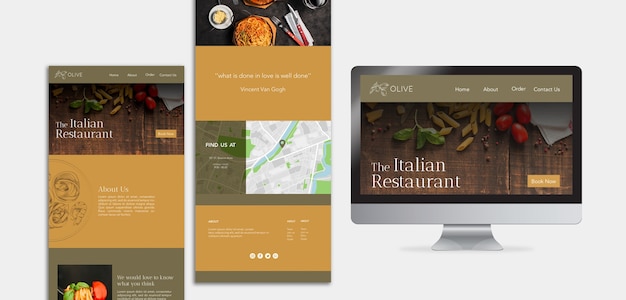 Italian food landing page template