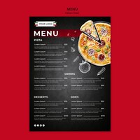 PSD gratuito modello di menu di cibo italiano