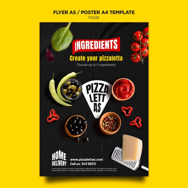 Italian food poster template