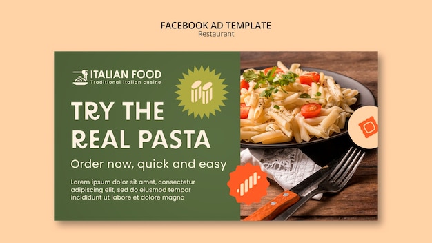 Italian food restaurant facebook template