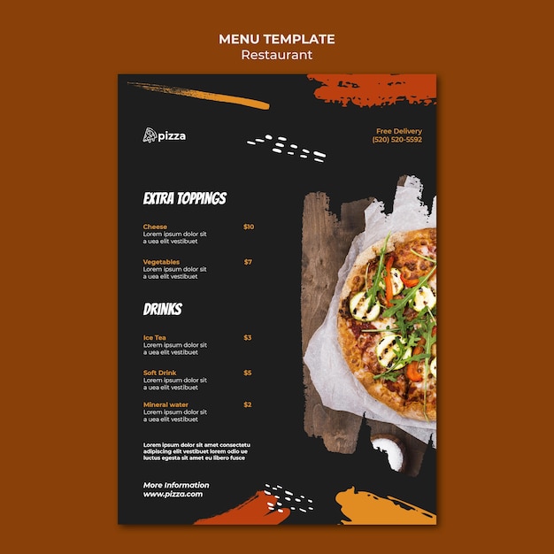 Free PSD italian food restaurant menu