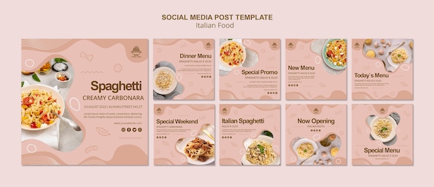 Italian food social media post template