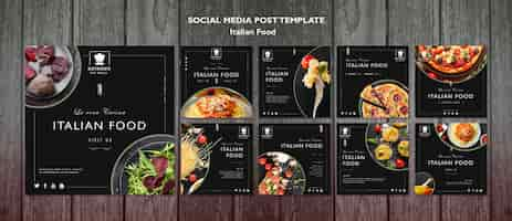 Free PSD italian food social media post