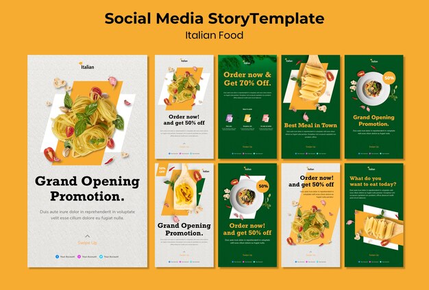 italian food social media story