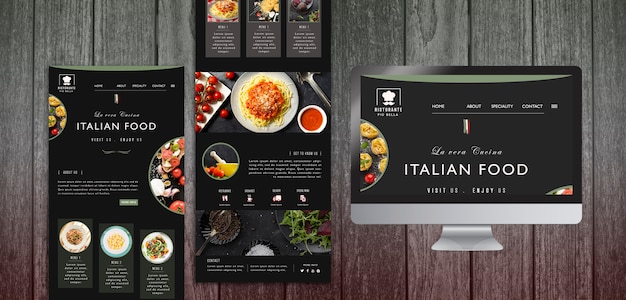Free PSD italian food stationery template