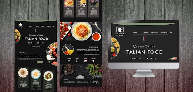 無料PSD イタリア料理文房具テンプレート