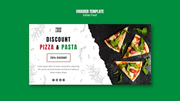 Italian food template voucher