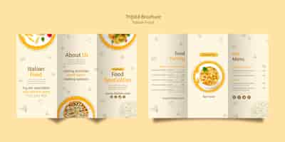 Free PSD italian food trifold brochure