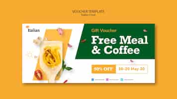 Free PSD italian food voucher template style