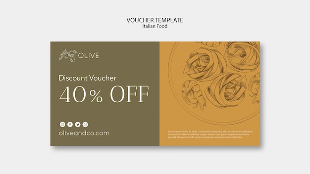 Italian food voucher template