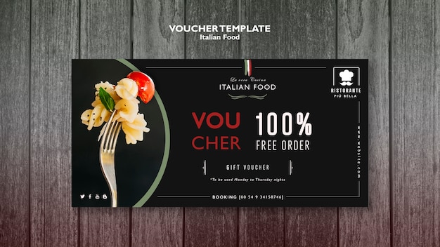 Italian food voucher template