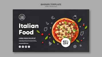 PSD gratuito modello di banner ristorante italiano