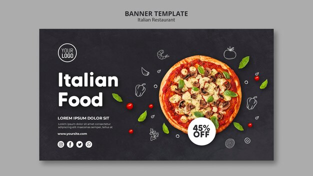 イタリアンレストランバナーテンプレート