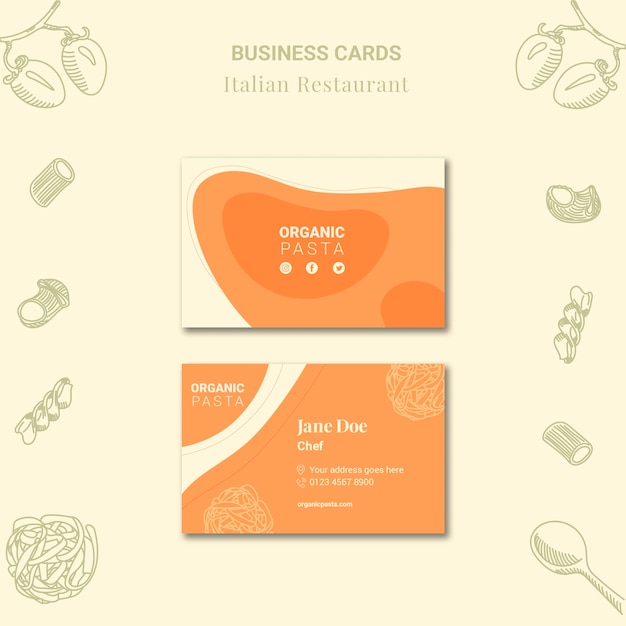 Italian restaurant business cards
