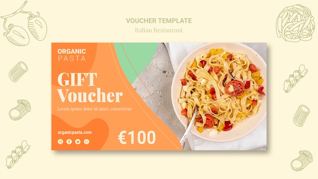 Free PSD italian restaurant voucher template