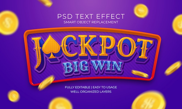 Jackpot big win text effect