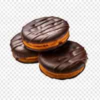 Free PSD jaffa cakes a type of biscuit or cookie isolated on transparent background