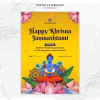 Free PSD janmashtami celebration poster template