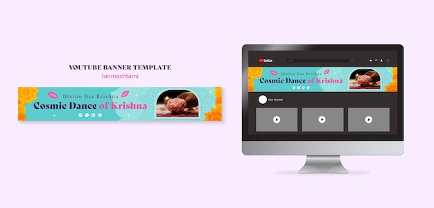 Free PSD janmashtami template design