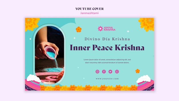 Free PSD janmashtami template design