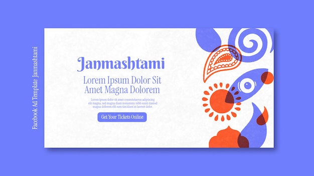 Free PSD janmashtami template design