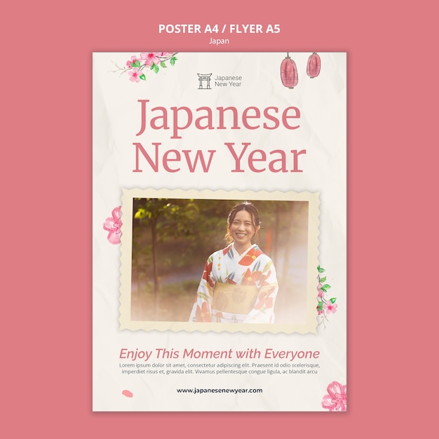 Free PSD japan design template of poster or flyer