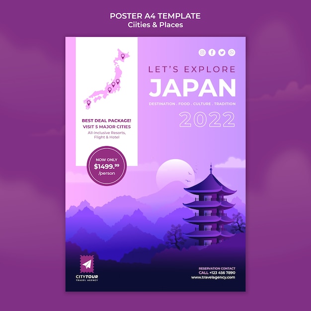 Japan exploration poster template