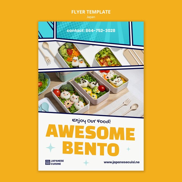 japan flat design flyer template