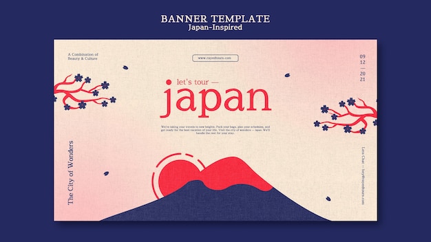 Free PSD japan inspired banner design template